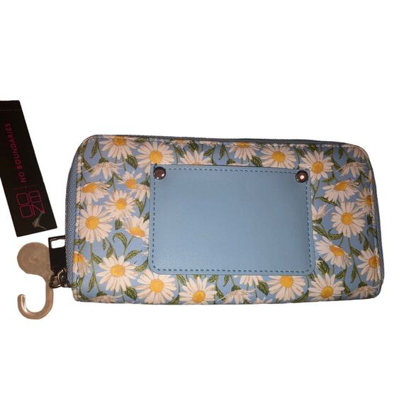 NOBO No Boundaries Zip Around Wallet Blue Sunflowers Brand New! - Picture 2 of 8
